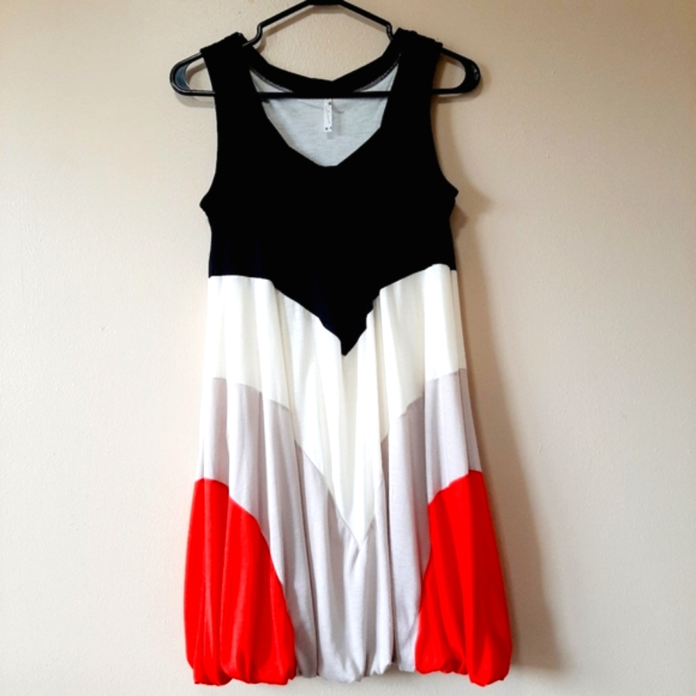 Multicolored Lined Baby Doll Summer Dress